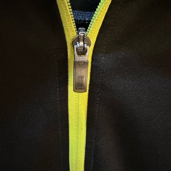 K Swiss Zip Up with Neon Green Piping Track Black Jacket Size L - Picture 6 of 10